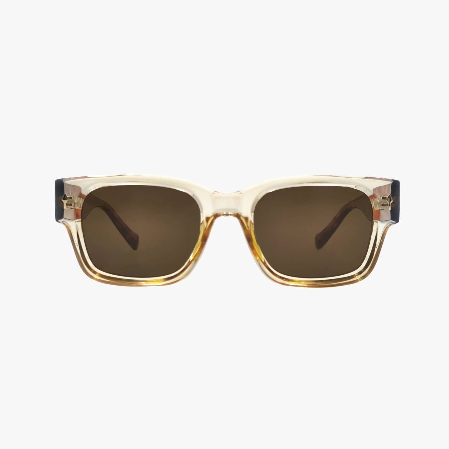 Mod Champagne Polarized Square Designer Fashion Sunglasses