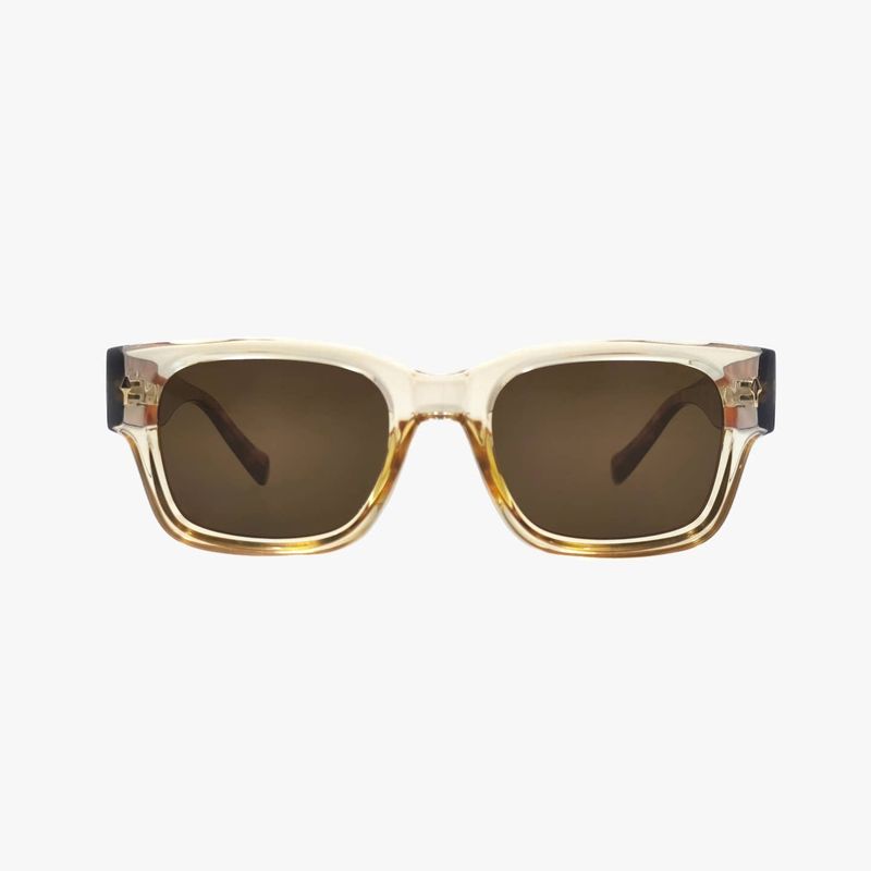 Mod Champagne Polarized Square Designer Fashion Sunglasses