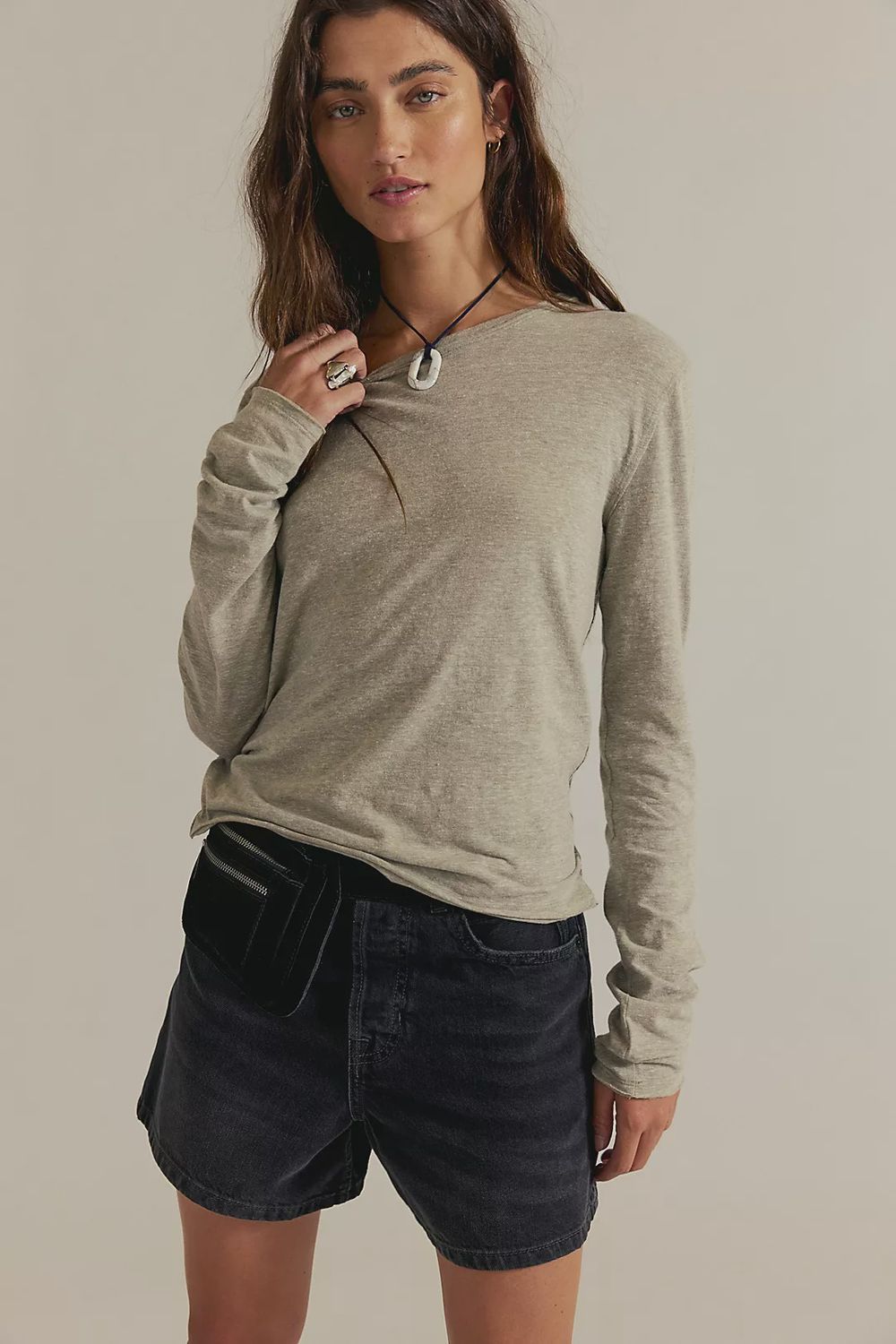We The Free Nova Long-Sleeve Tee, Color: Caiman, Size: XS
