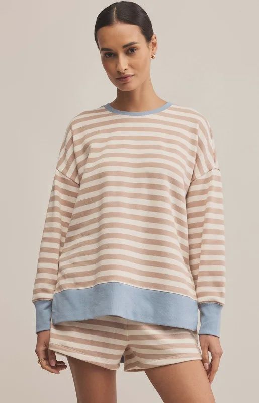 Layer Up Stripe Sweatshirt, Color: Evening Sand, Size: Xs
