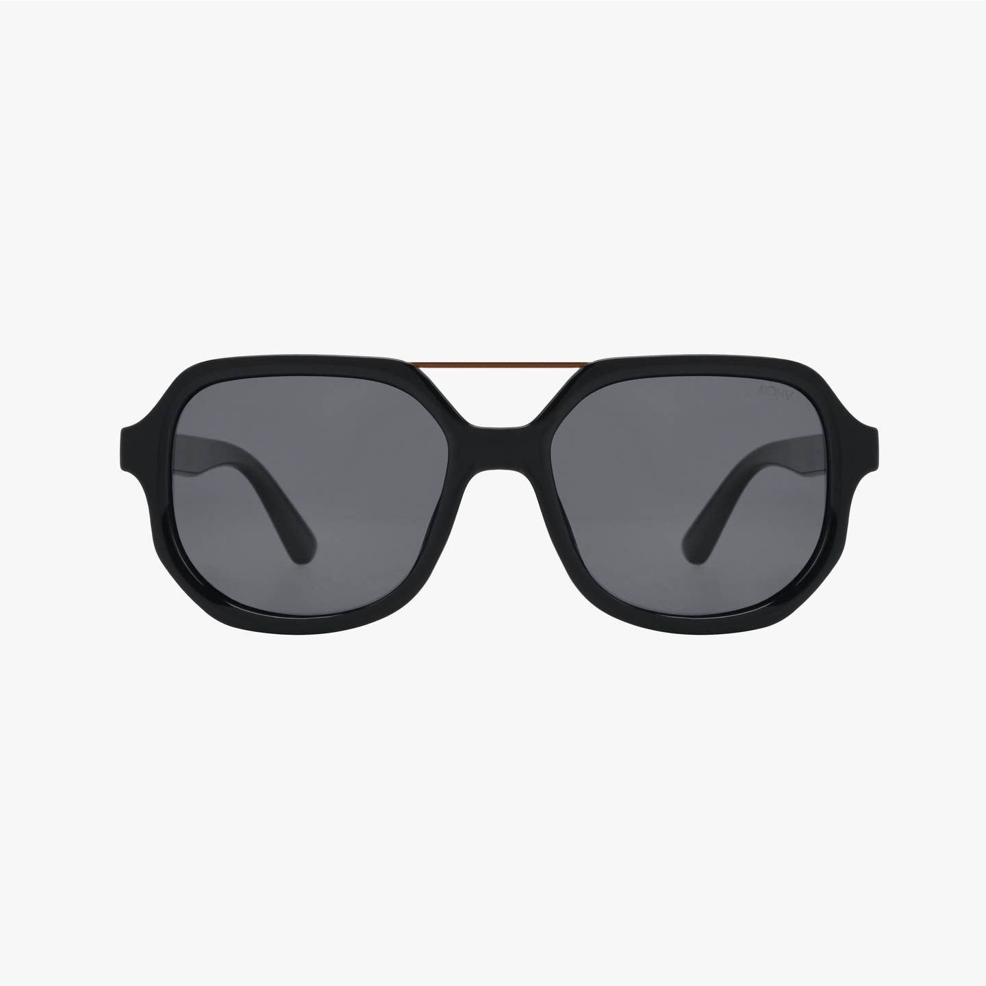 Luna Midnight Polarized Square Designer Fashion, Color: Black