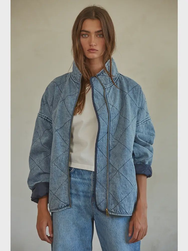 Woven Denim Cotton Medium Washed Jacket, Size: S