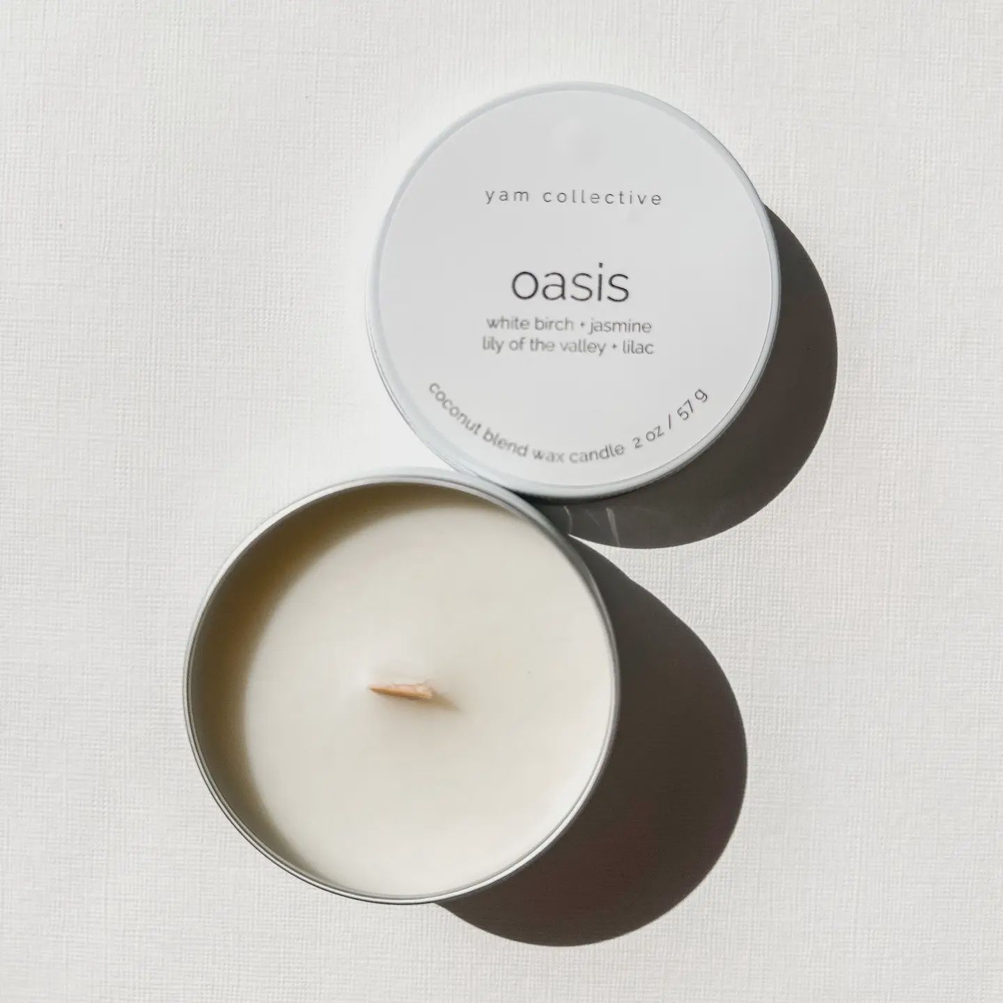Oasis - 2 oz Birch, Jasmine, Lily, Lilac Travel Tin Candle