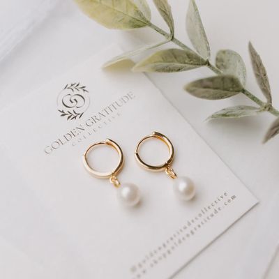 Pearl Huggie Earrings