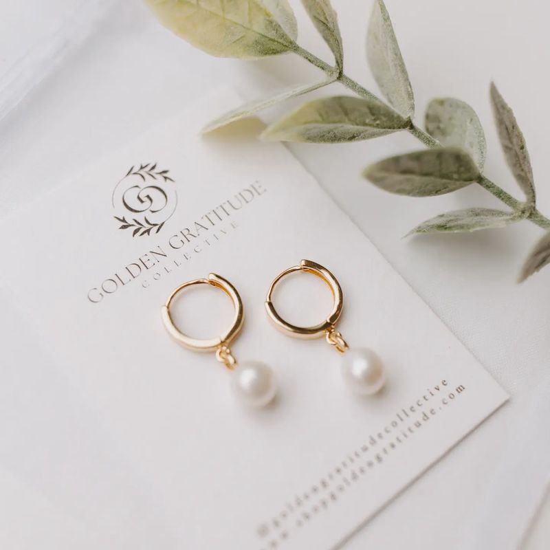 Pearl Huggie Earrings