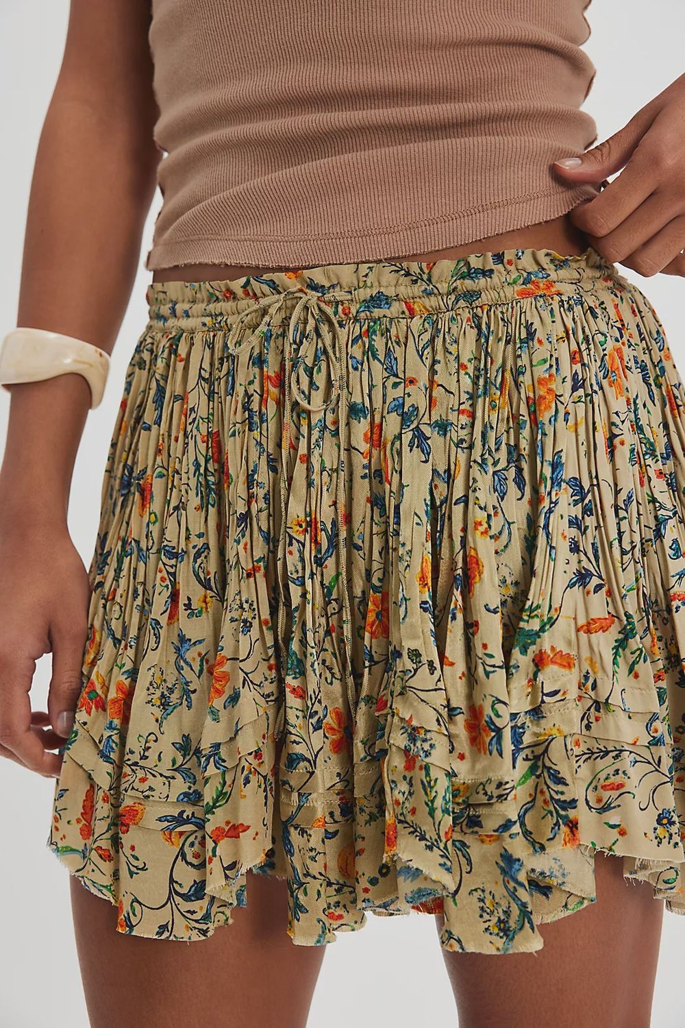 FP One Third Charm Printed Mini Skirt, Size: XS