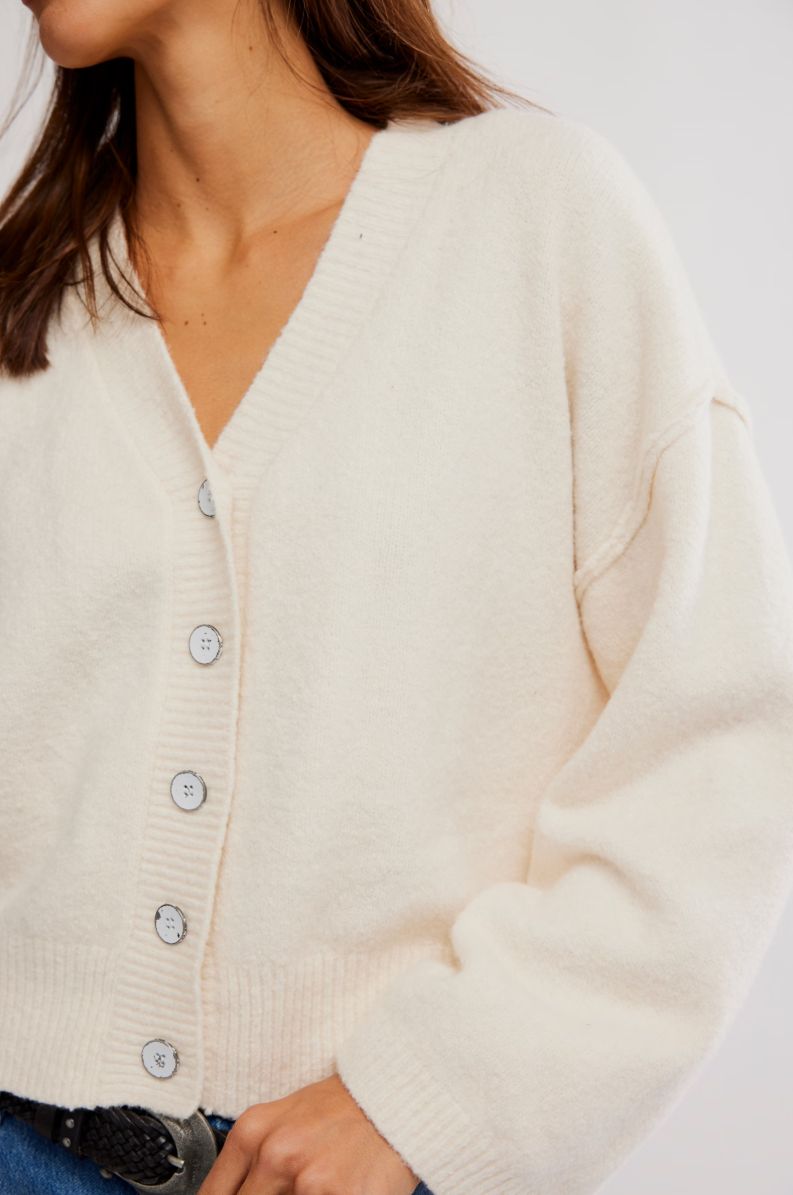 Cool Of The Night Cardi f, Color: Ivory, Size: XS
