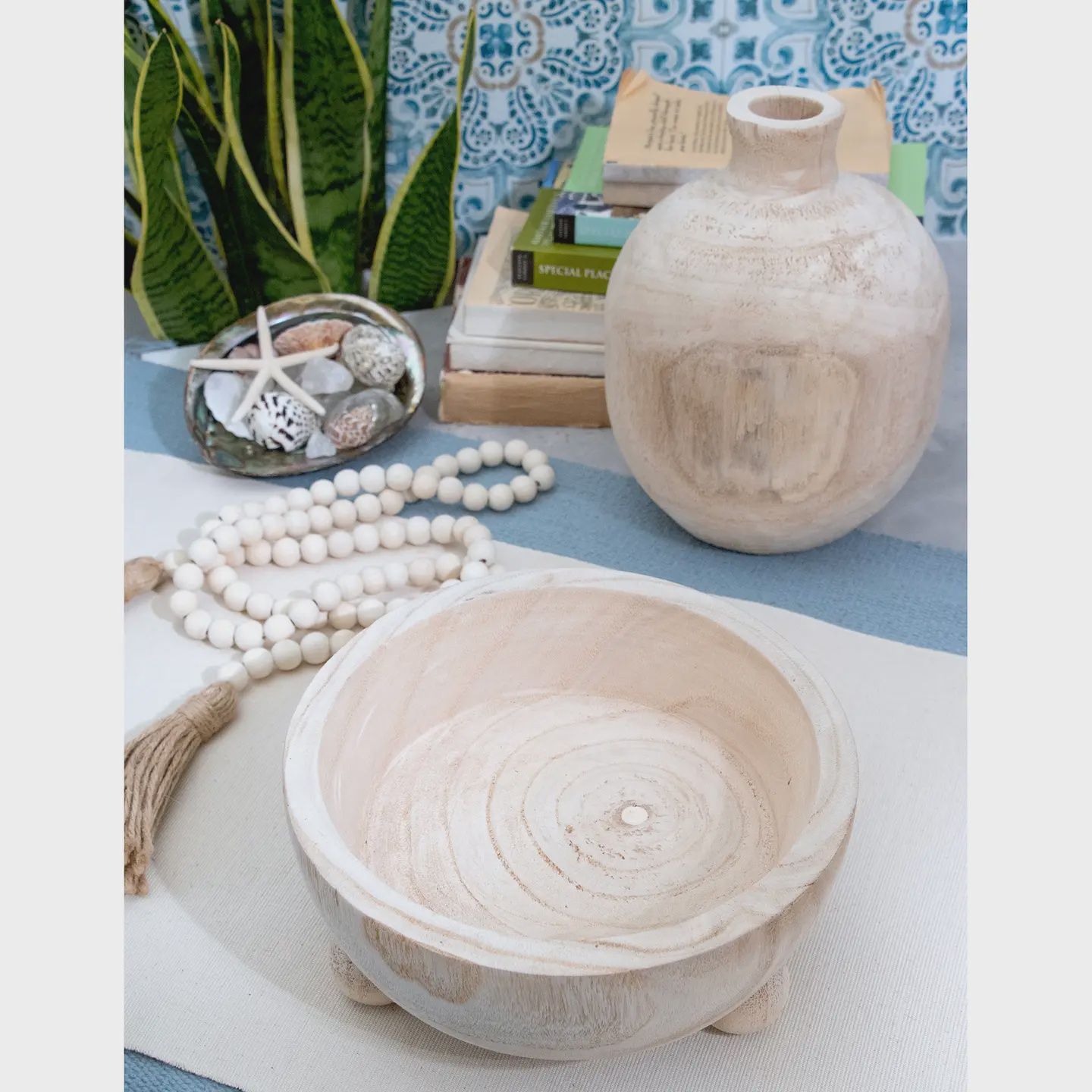 Paulownia Wood Footed Bowl
