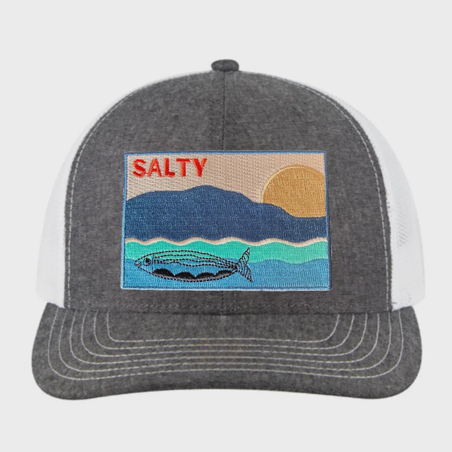 Salty Sardine Trucker Hat, Color: Charcoal Grey/White