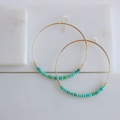 Boho Turquoise Hoop Earring