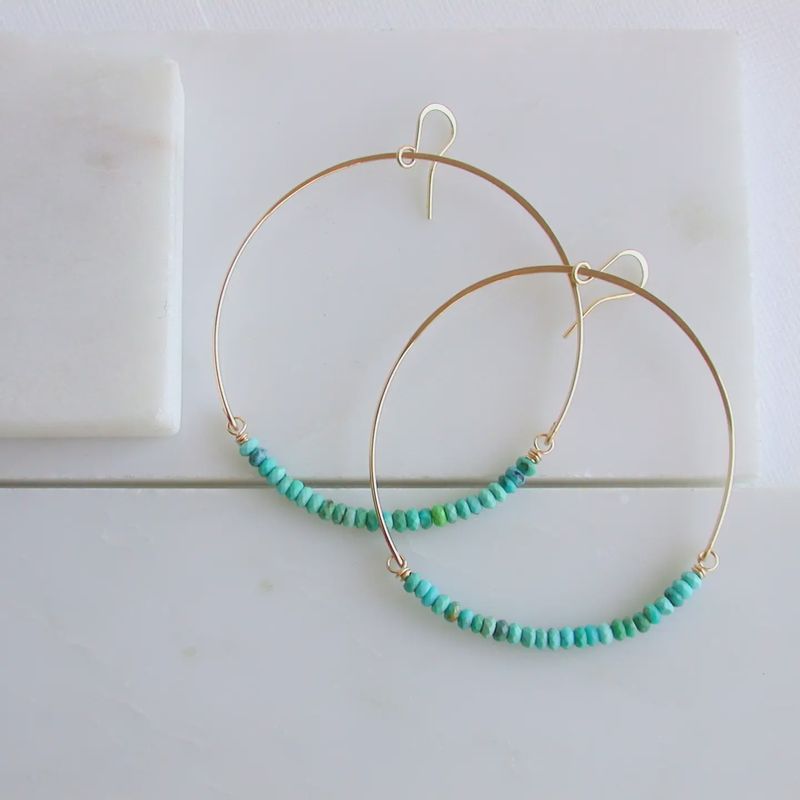 Boho Turquoise Hoop Earring