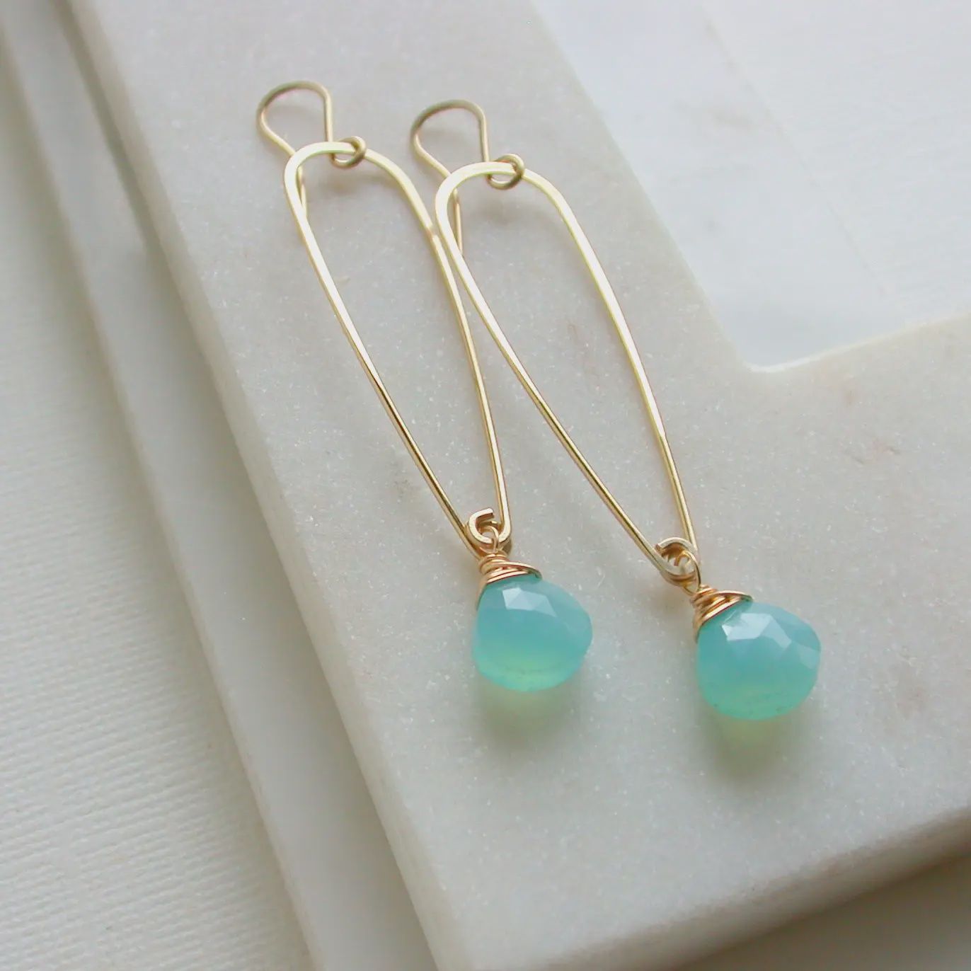 Slender Chalcedony Earring