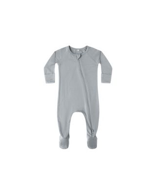 Bamboo Zip Footie - Steel Blue