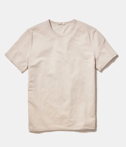 Signature Jacquard Crew Tee, Color: Natural, Size: Small