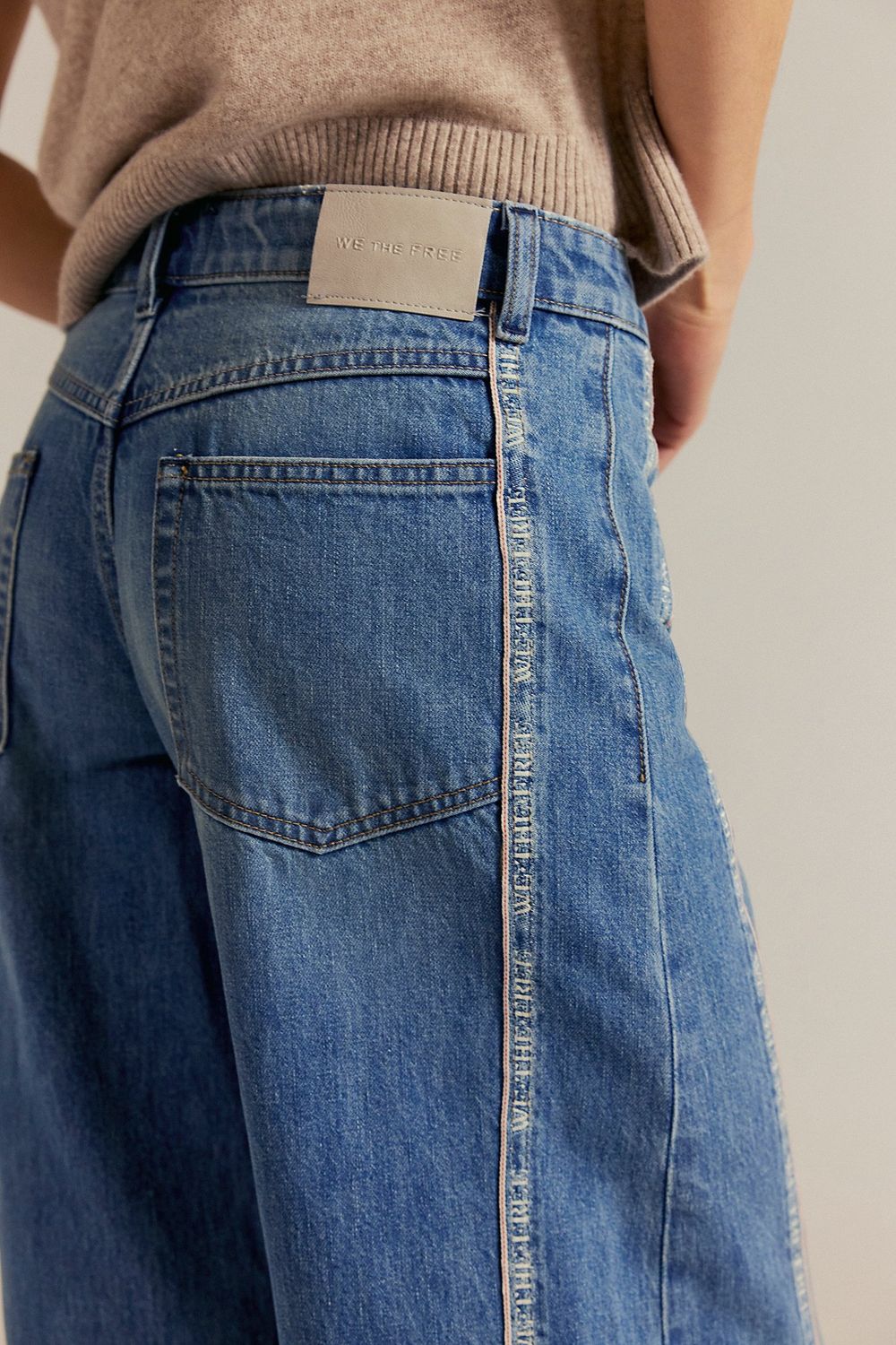 We The Free On The Edge Selvedge Wide-Leg Jeans, Color: Tipping Point, Size: 25