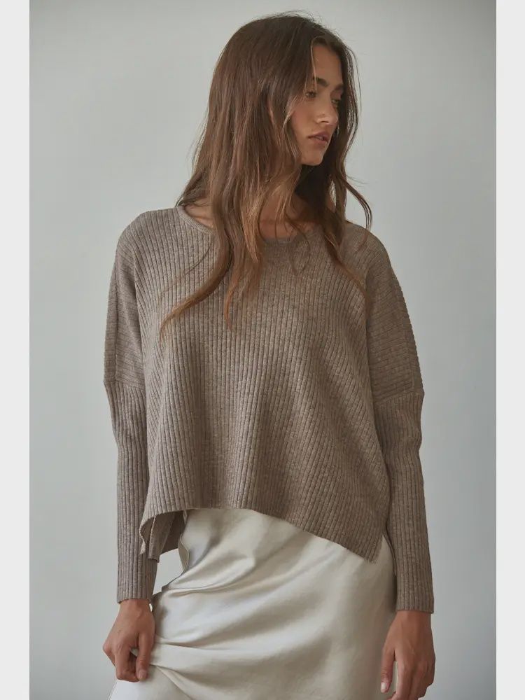The Elevated Essential Pullover, Color: Mocha, Size: S