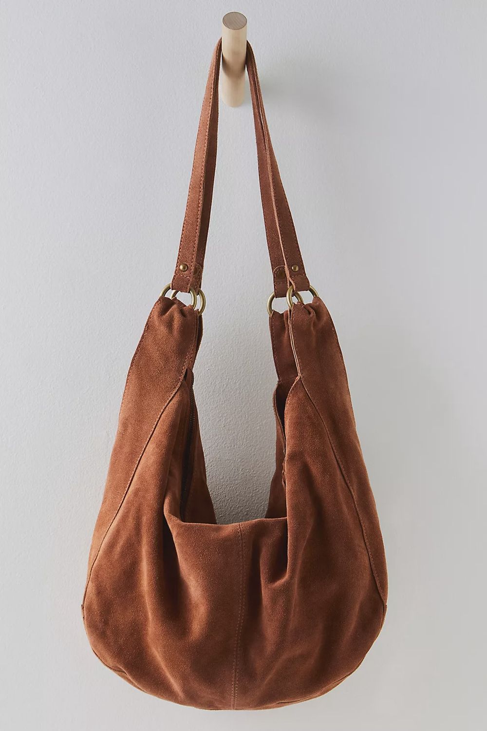 Roma Suede Tote Bag, Color: Rust