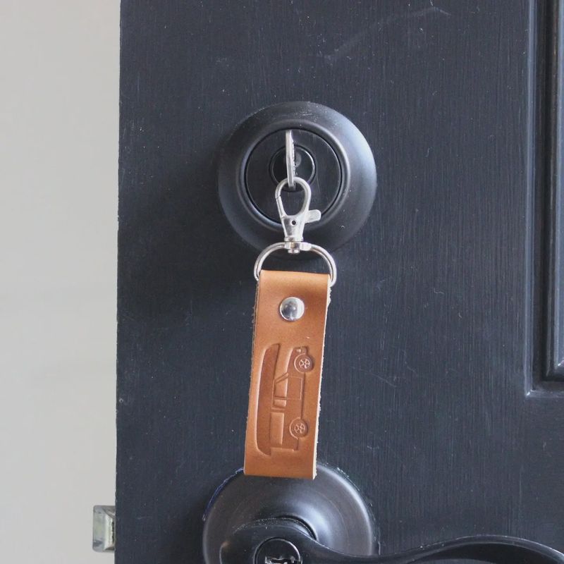 Leather Embossed Keychain