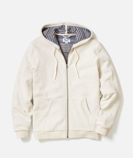 Cloud 9 Fleece Full Zip Hoodie - Oatmeal Stripe, Size: Medium