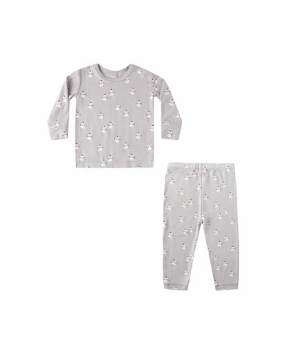 Bamboo Pajama Set Snowmen, Size: 6-12M
