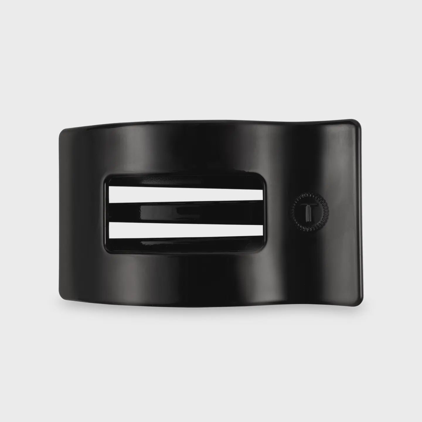 Flat Rectangle Hair Clip, Color: Jet Black, Size: Small