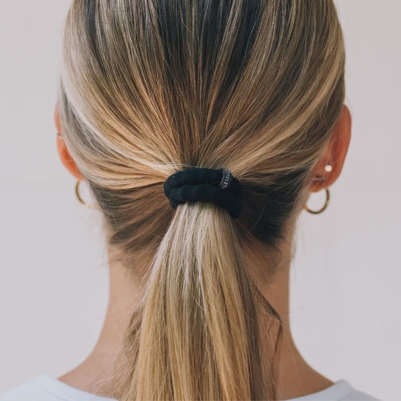 Jet Black Nylon Hair Ties
