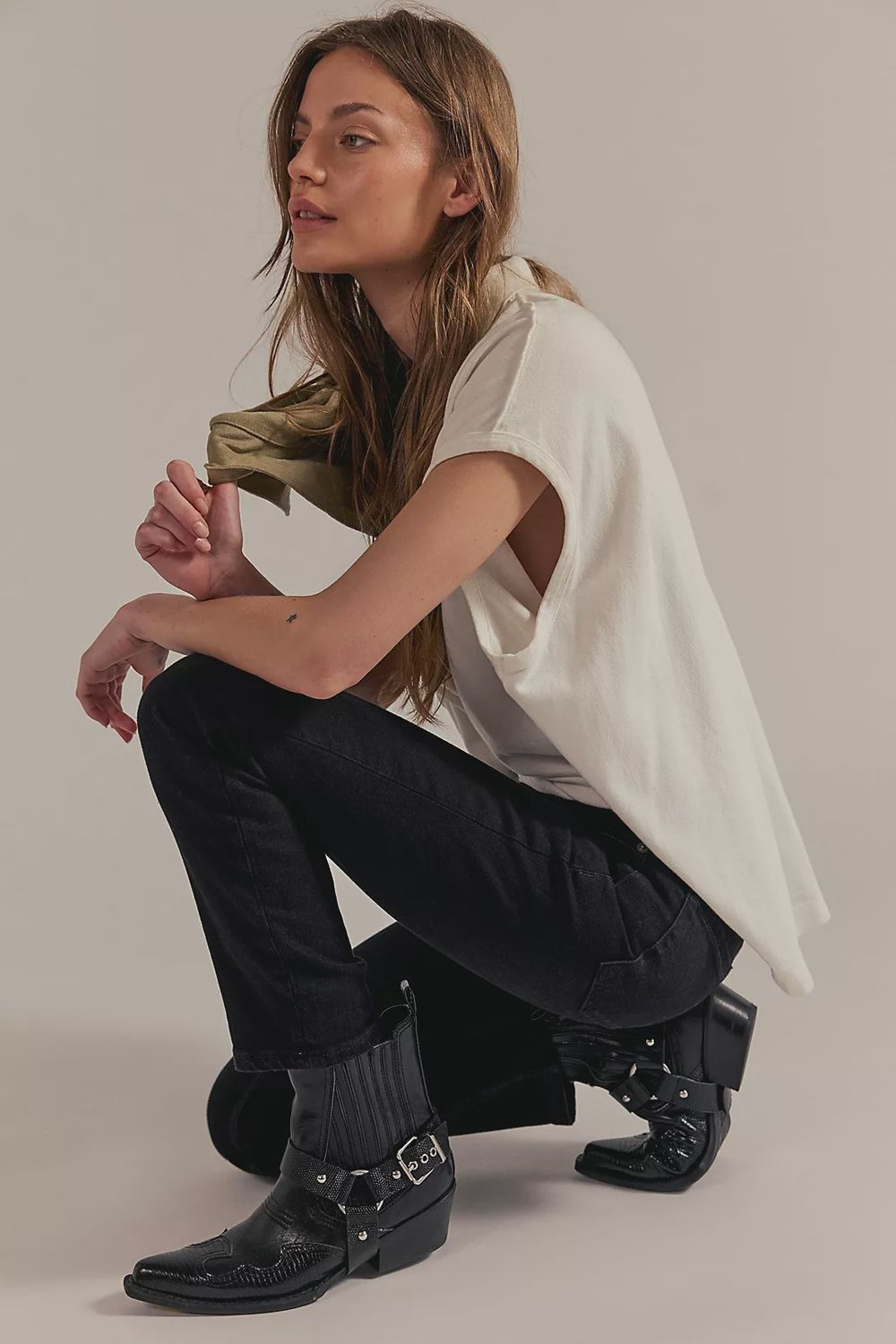 We The Free Oracle Low-Rise Slim Straight Jeans, Color: Jet Black, Size: 25