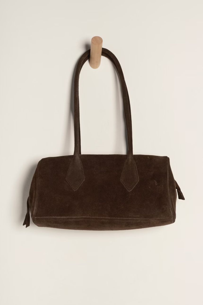 Sierra Suede Shoulder Bag, Color: Chocolate