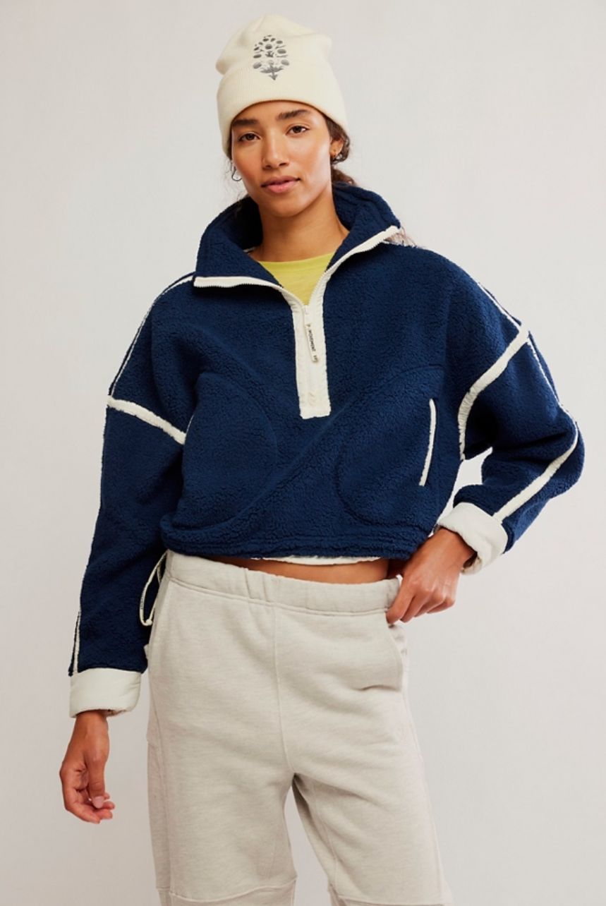 Mountain High Half Zip Fleece, Color: Navy Combo, Size: XS