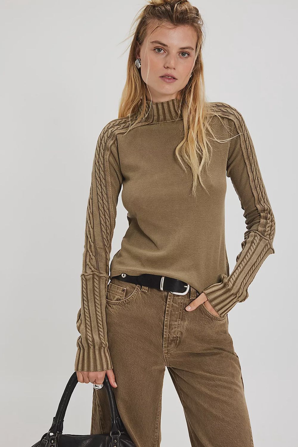 We The Free Breezy Swit Top, Color: Fossil Dune, Size: XS