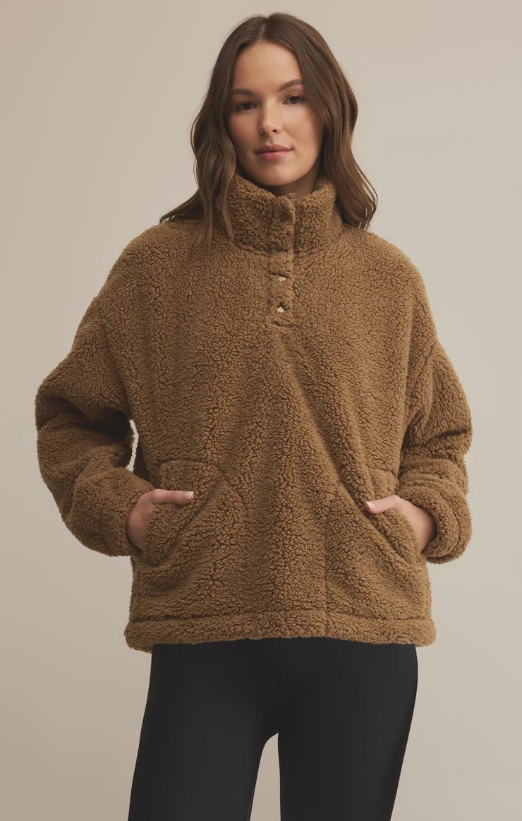 Brooklyn Sherpa Jacket, Color: Toasted Sesame, Size: XS