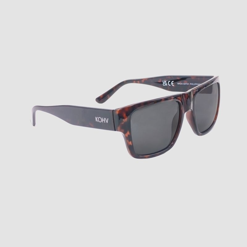 Mack Espresso Tortoise Polarized Square Designer Sunglasses