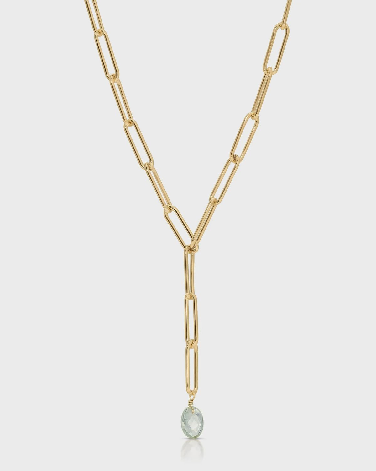 Peryn Lariat Green Amethyst Necklace