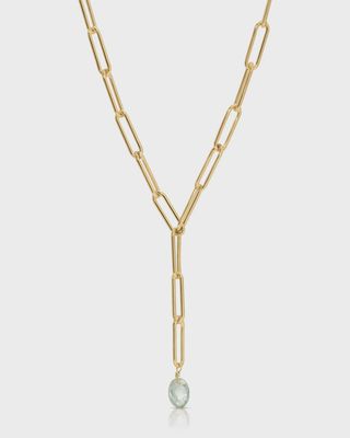 Peryn Lariat Green Amethyst Necklace