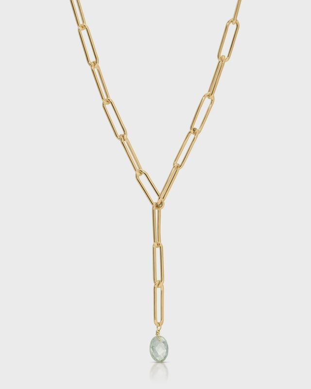 Peryn Lariat Green Amethyst Necklace
