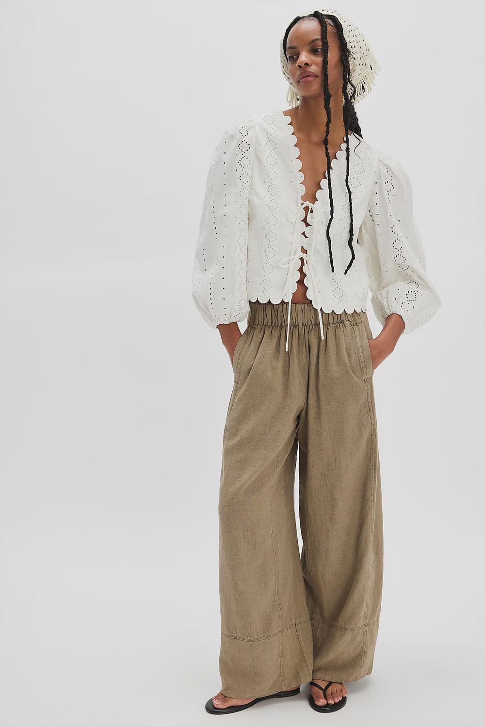 Day's End Linen Pull-On Pants, Color: Caiman, Size: XS
