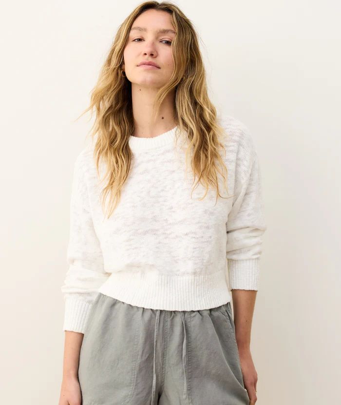 Seabreeze Crewneck Sweater, Color: Cream, Size: XS
