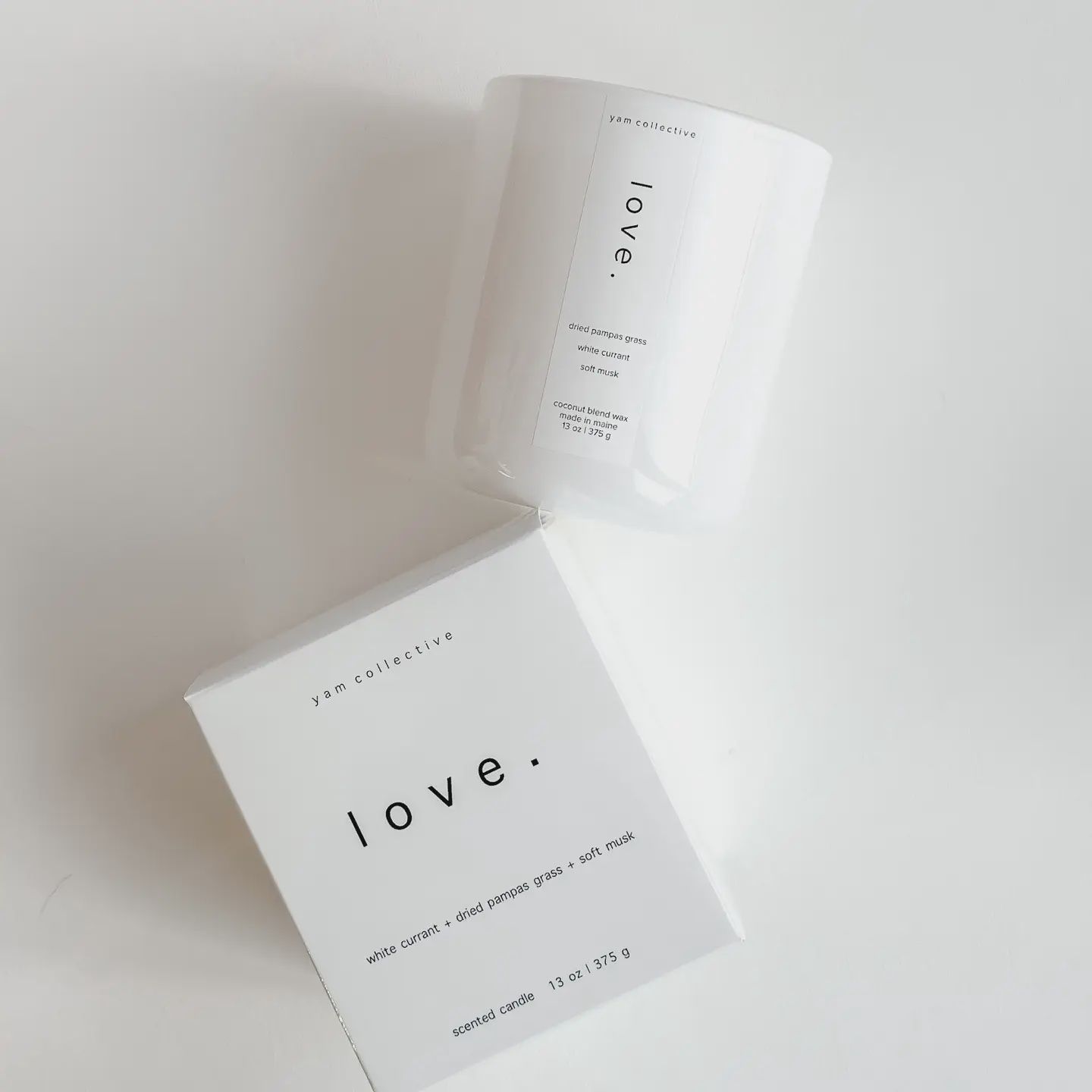 LOVE(Luxe)-Pampas Grass+Currant Glossy Jar/Cotton Wicks 13oz