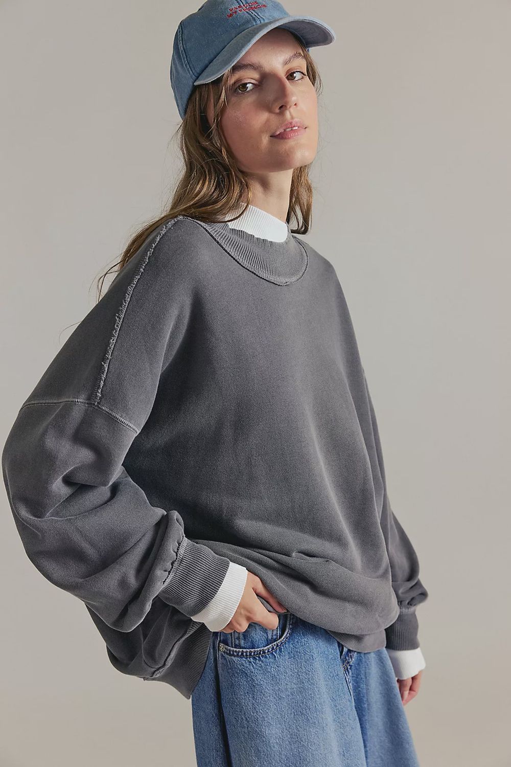 We The Free Palm Springs Pullover, Color: Washed Black, Size: XS