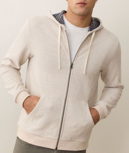 Cloud 9 Fleece Full Zip Hoodie - Oatmeal Stripe