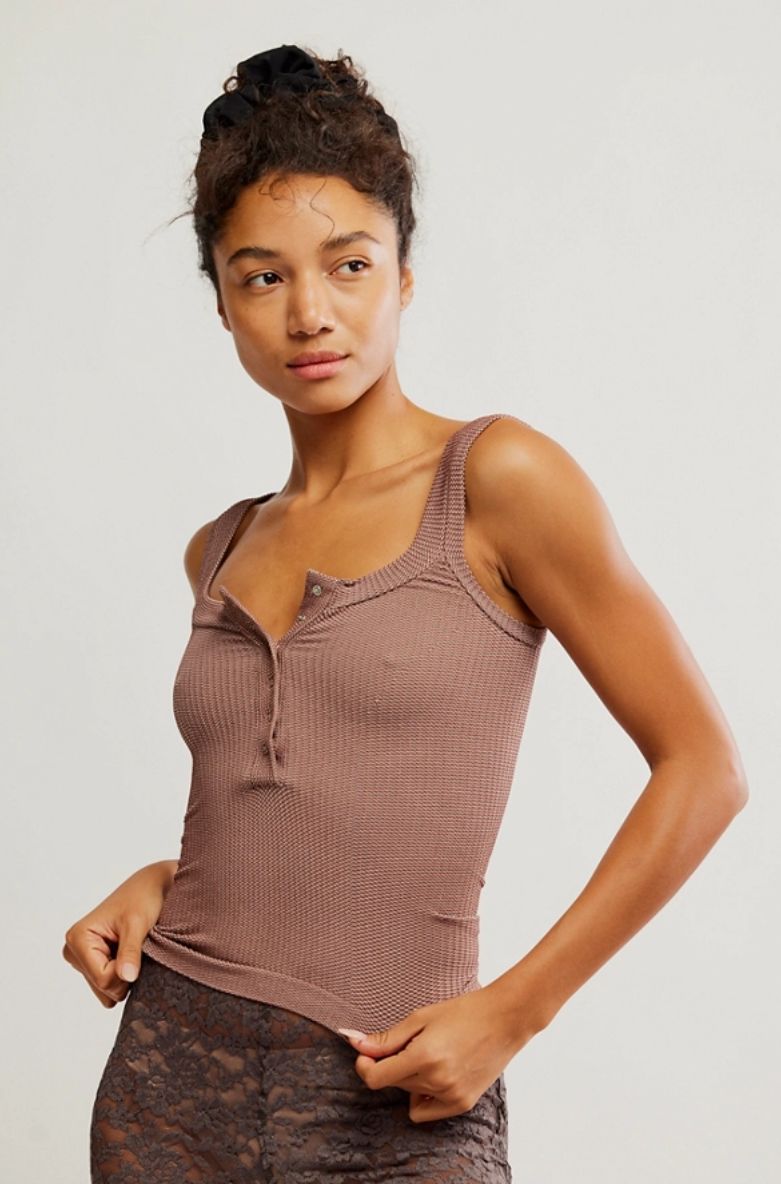 Clean Slate Henley, Color: Mink, Size: XS/S