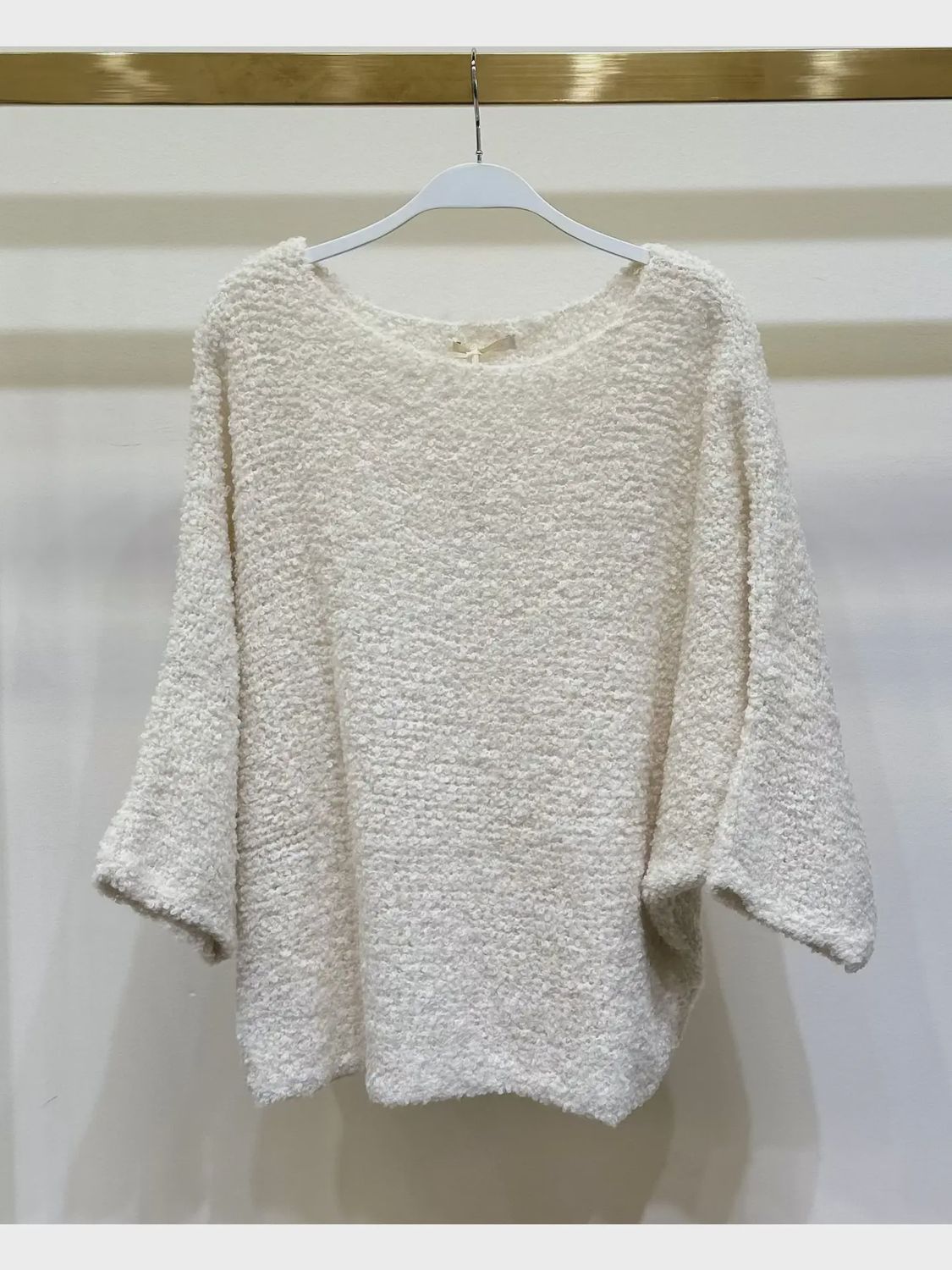 Dolman Sleeve Boucle Sweater
