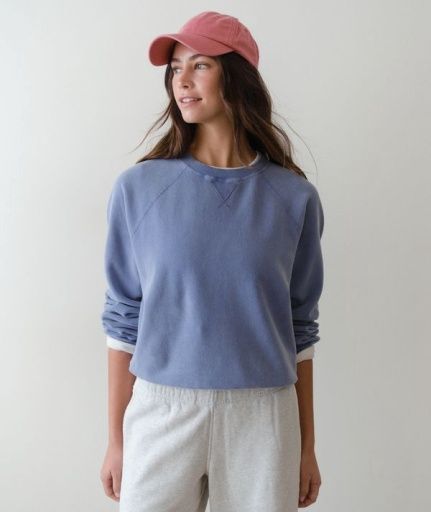 Cloud 9 Fleece Reversible Crewneck - Womens, Color: Faded Denim, Size: Extra Small