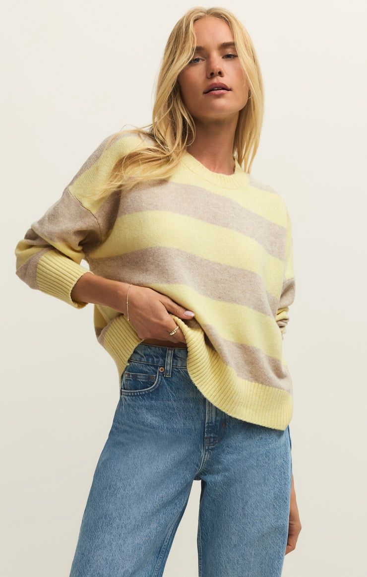 CIRRUS STRIPE SWEATER, Color: Sunnyside, Size: XS