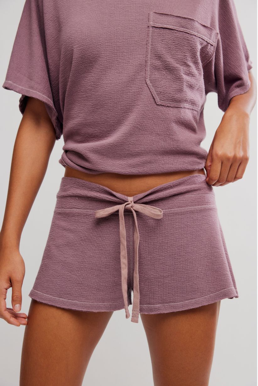 Staycation Sleep Shorts, Color: Elderberry Tea, Size: XS