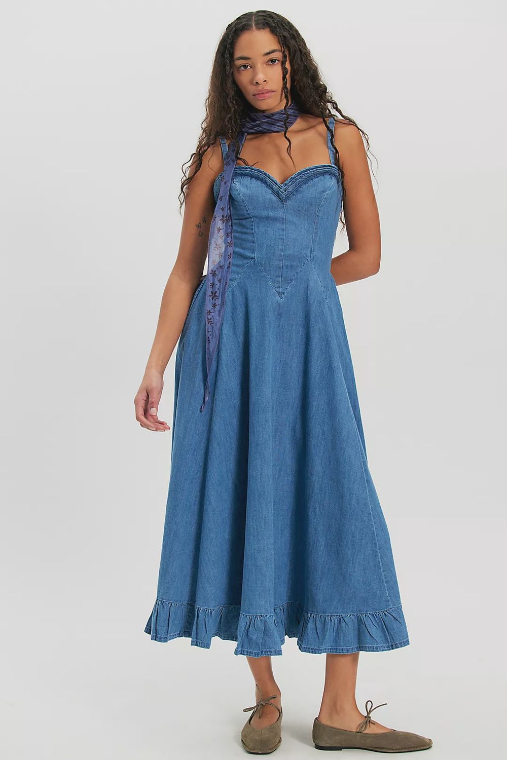 Another Season Denim Midi Dress, Color: Boardwalk Blue, Size: XS