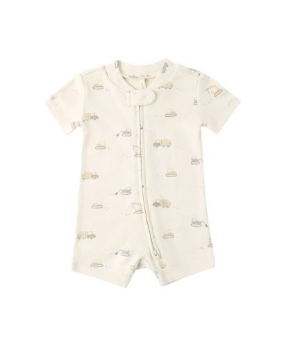 Short Sleeve Sleeper with Construction Trucks, Size: 0-3M