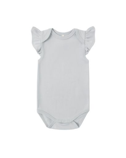 Flutter Sleeve Bodysuit Sky, Size: 0-3M