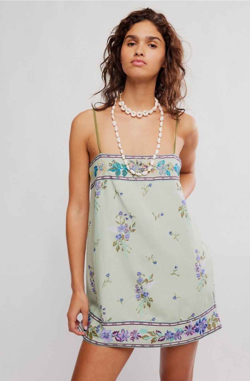 Bali Take Me With You Mini Dress, Color: Mint Combo, Size: XS