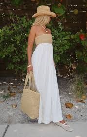 Dockside Maxi Dress, Color: White Voile With Twisted Rope, Size: Xs